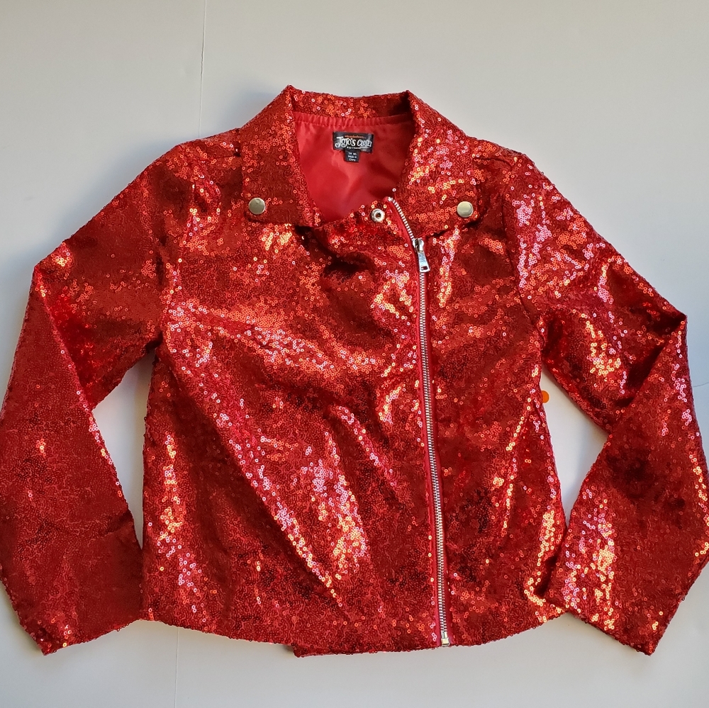 New! Jojo's Siwa Closet Moto Sequin Red Jacket Holiday Collection